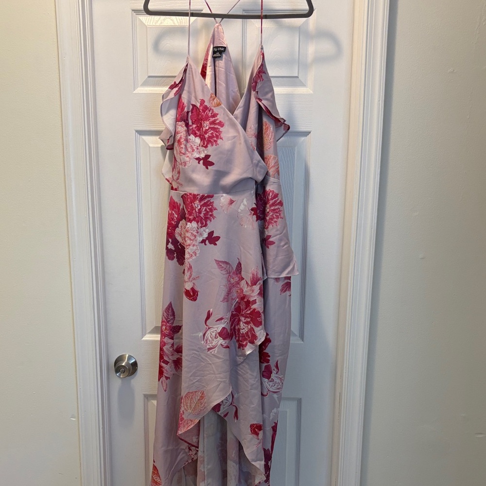 City Chic Pink Floral High Low Dress